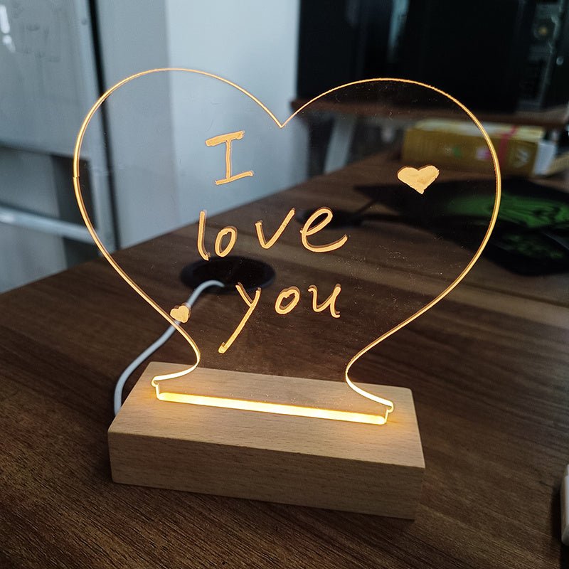Creative Note Board Led Night Light USB Message Board With Pen Night Lamp - silverfoxgoods